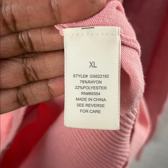 Madison + Hudson Pink Ruffled Women's Sweater Crew Neck Long Sleeve Sz XL Chic - Picture 5 of 10